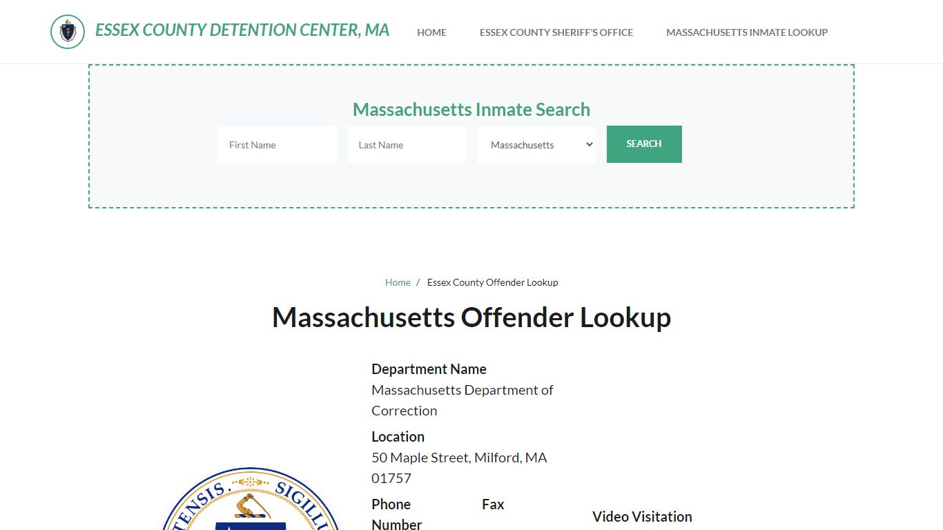 Massachusetts Inmate Search, Jail Rosters